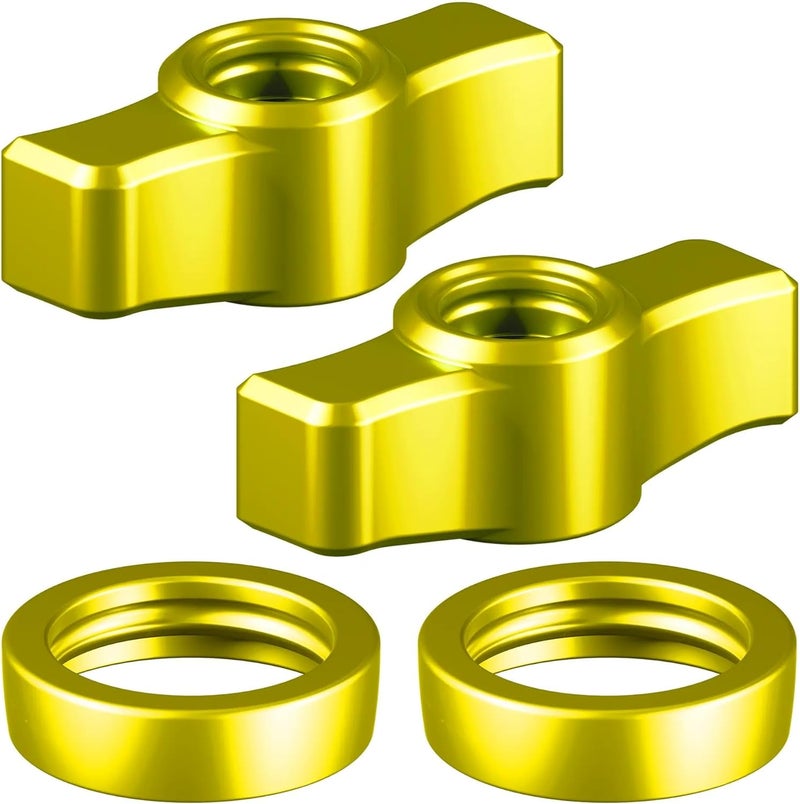 tackform DURALOCK Billet Aluminum Anodized Knob and Ring Accent Kit - ONLY Compatible DuraLock 20 Series Arms | 2 Knobs & 2 Rings Included | Yellow - Image 1